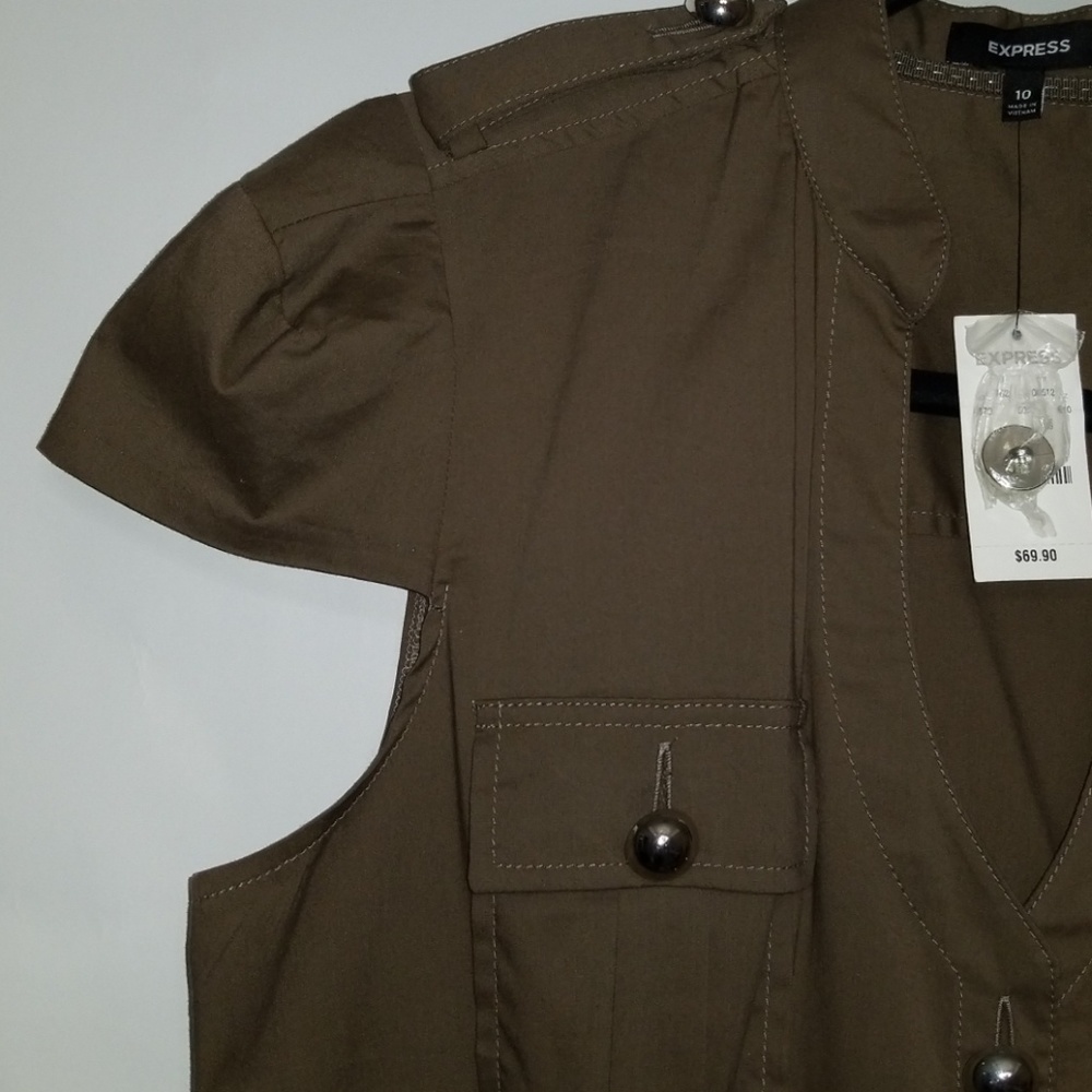 NWT olive green express dress size 10 - Picture 3 of 4